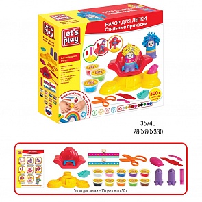 Набор для лепки - Стильные прически, с креслом и фигурками (Let's Play, 35740)